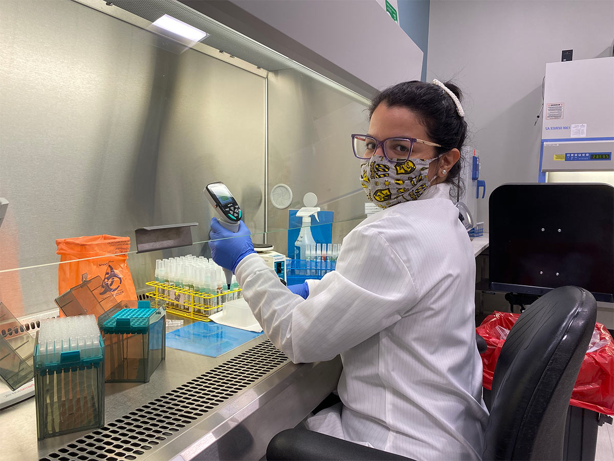 Medical professional working in the lab