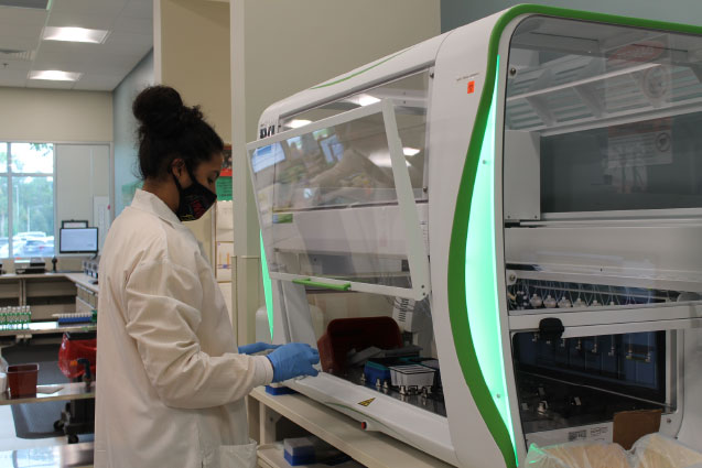 Doctor working on a machine